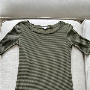 Splendid Green and Black Quarter Sleeve Dress